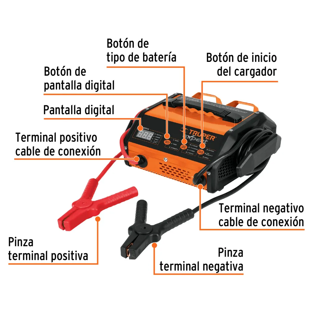Alta Duración CARGADOR DE 50 PARA BATERMAS DE 6 Y 12 V, EXPERT
