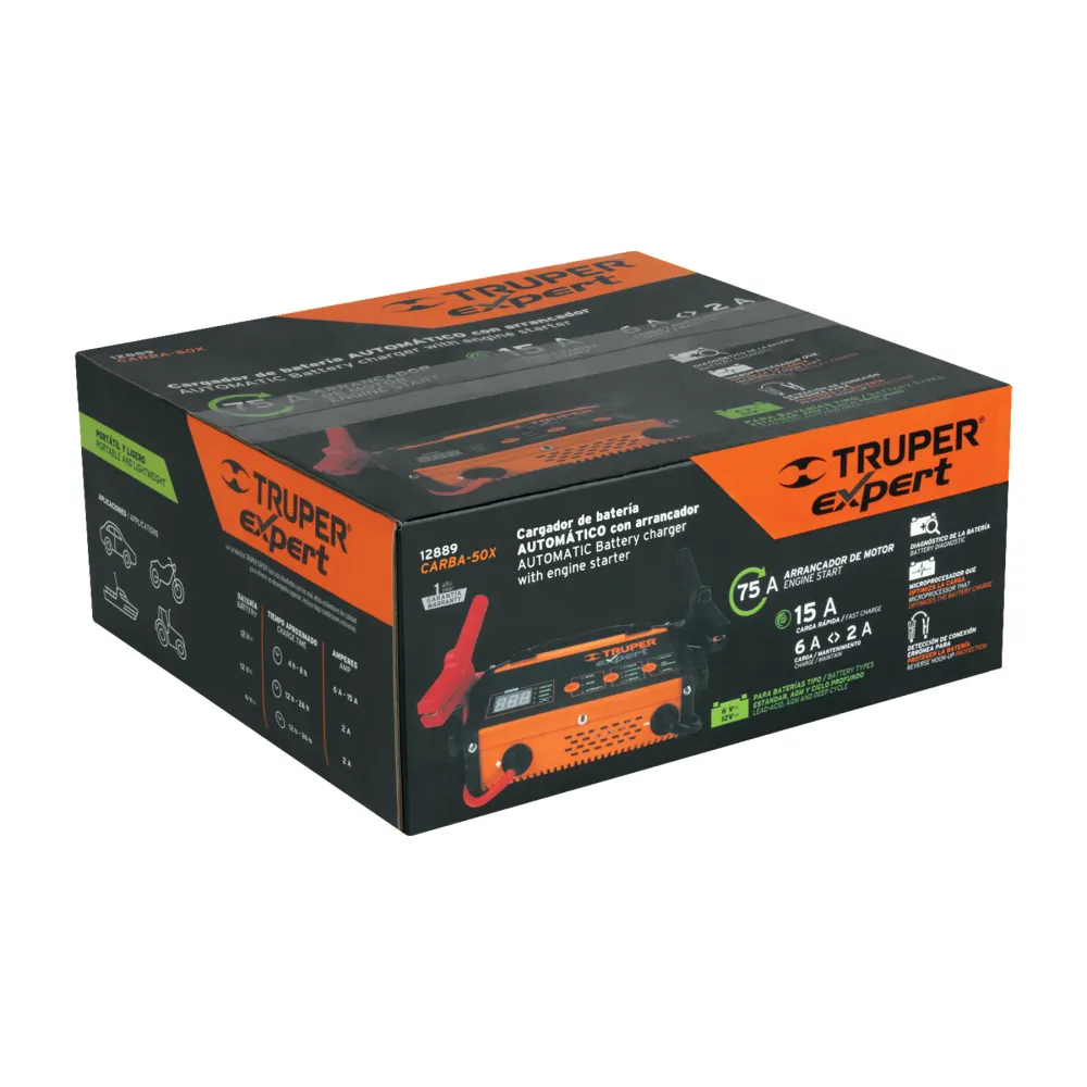Alta Duración CARGADOR DE 50 PARA BATERMAS DE 6 Y 12 V, EXPERT