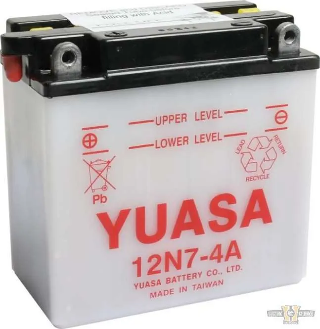 Alta Duración Conventional 12N7-4A Battery Lead Acid, 74 , 7.0 Ah Harley-Davidson
