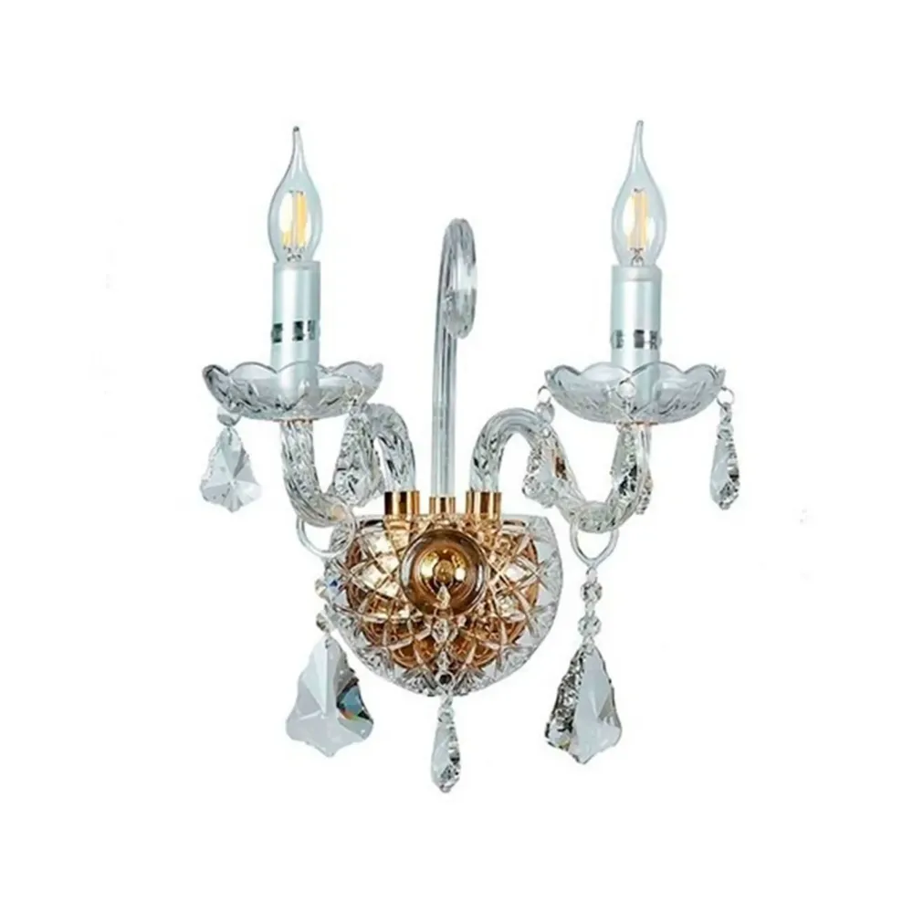 Arbotante cristal tipo vela 2 luces e12 gamalux Resistentes Derrames
