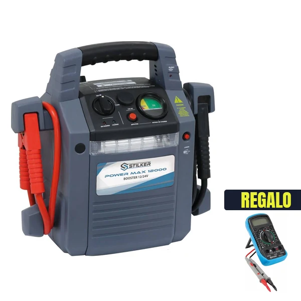 ARRANCADOR / BOOSTER 12-24V 12000 AMPERIOS [+ REGALO MULTIMETRO] con Estuche de Almacenamiento