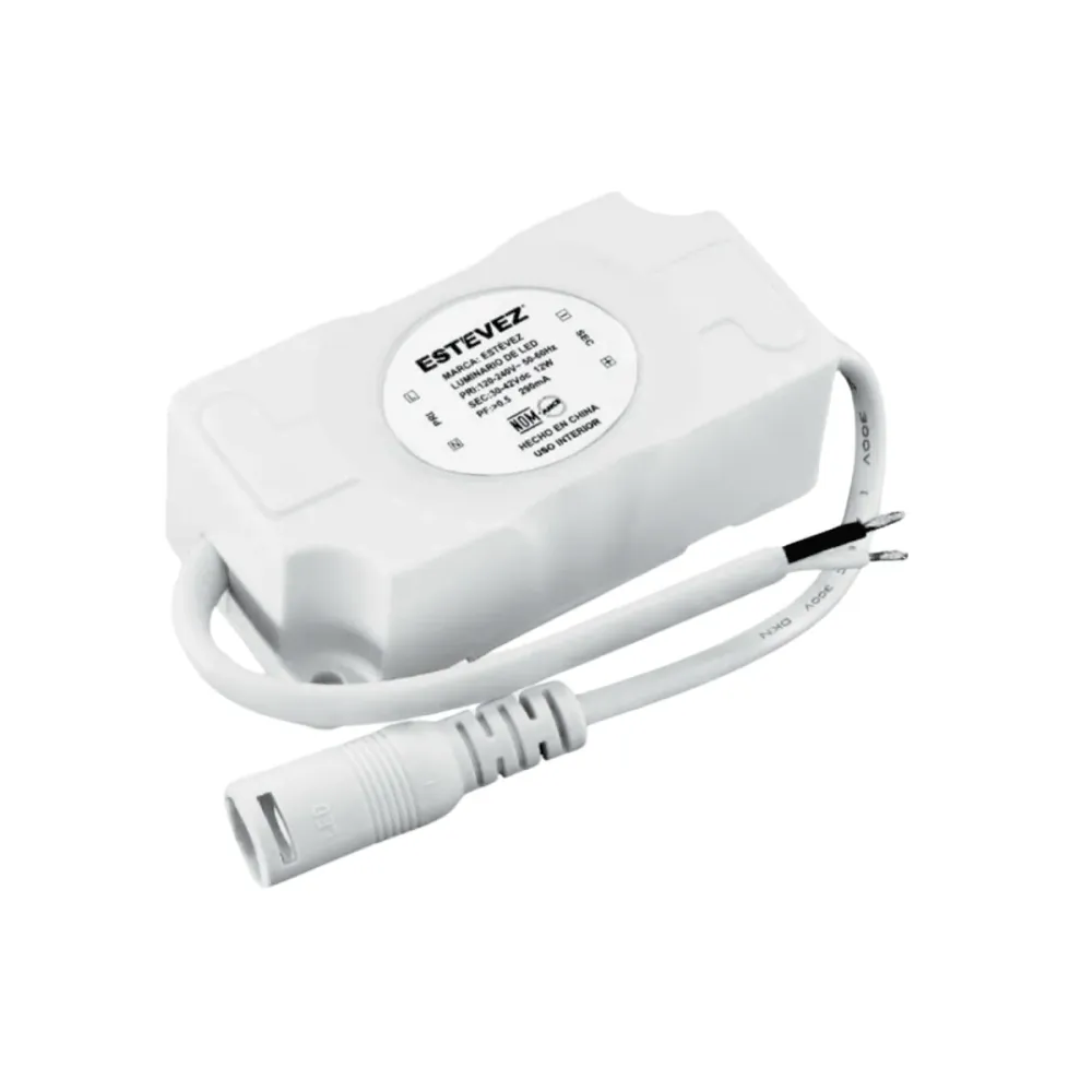 Baterí de 9V Estevez Fuente de Alimentación de Sobreponer para Lámpara LED 12W, Modelo DRFD-12W