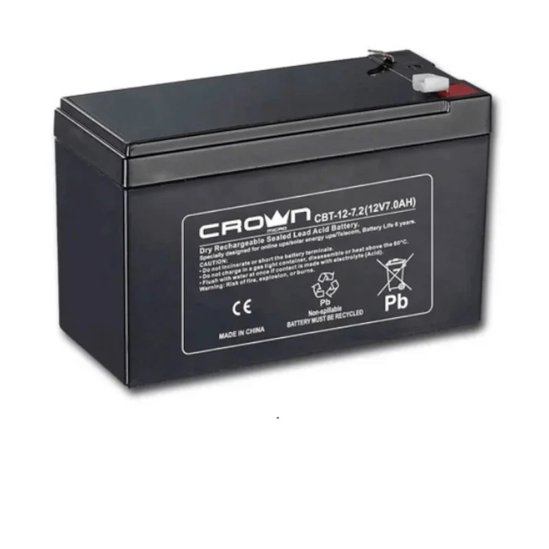 Baterías CROWN 12V 7.2Ah B-12/7.2 de Elevado Rendimiento con Certificación RoHS