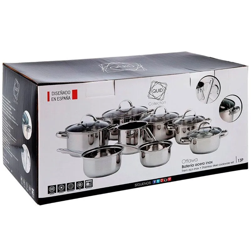 Baterías Recargables Baterí de cocina Ottawa Quid 13 piezas acero inox