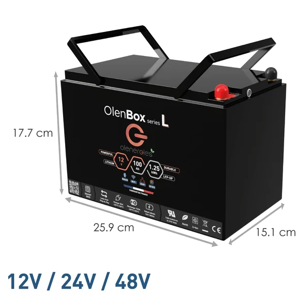 Batterie Lithium LFP 12V 1600Wh Olenbox L PRO OLENERGIES