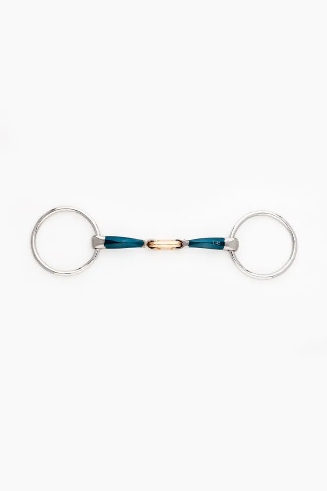 bocado bradoon ergonómico, doble articulación, 12 mm Blue/Brown 125 mm de Baja Autodescarga