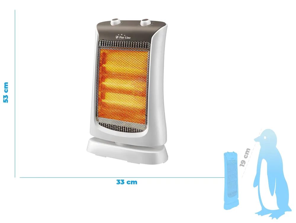 Calefactor Halógeno 1200W con tres potencias de Baja Autodescarga