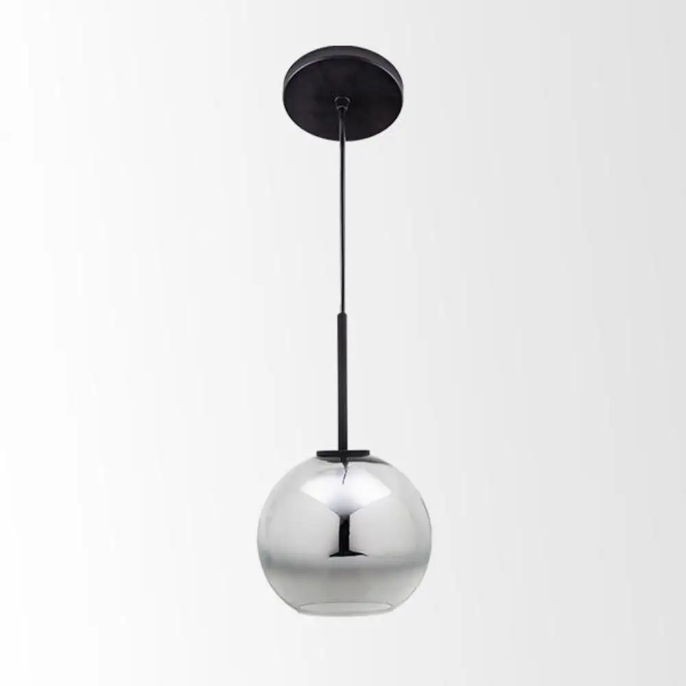 Candil base metalica negra vidrio soplado cromo 20x120cm e27 127v maxxi
