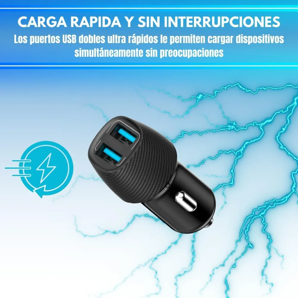 Cargador de Automóvil AEK CYBER 12W con Certificación RoHS
