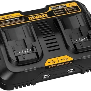 Cargador de baterías Dewalt Doble puerto DE 12V MAX, 20V MAX DCB102YY Resistentes Derrames