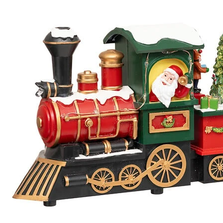 Certificadas CE Pueblo luminoso tren Papá Noel muñeco de nieve 12 LED musical con movimiento