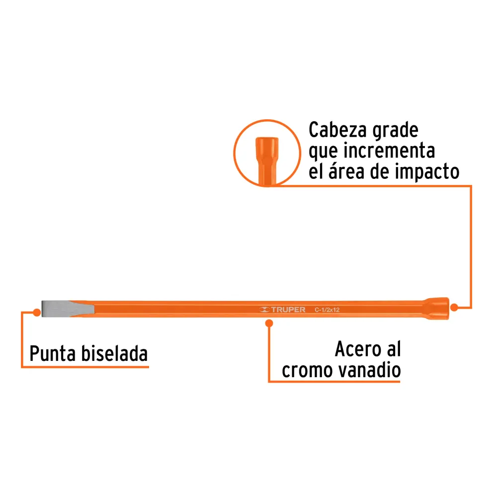 CINCEL DE CORTE FRMO DE 1/2 X 12', TRUPER