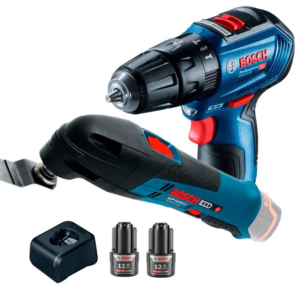 Combo Bosch Rotomartillo 12v + Multicortadora 12v para Dispositivos de Alto Consumo