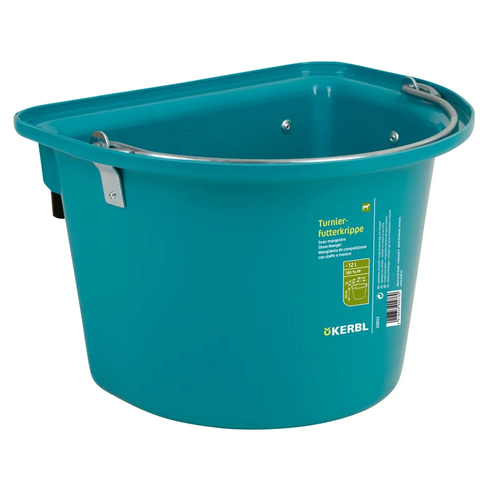 Cubo de alimentación Show de 12 l, de plástico con asa de enganche Aquifer Azul 12