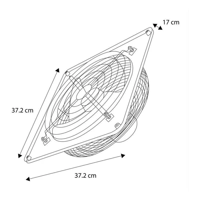 Estevez Extractor de Aire Industrial con Reja Antirretorno de 12" para Pared, Modelo 1812(eco) | Envío Rápido