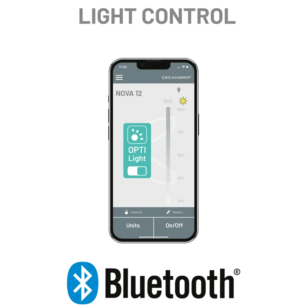 Foco de Trabajo LED Alta Potencia NOVA 12K Bluetooth - Iluminación Profesional con 12.000 Lúmenes para Mandos Distancia