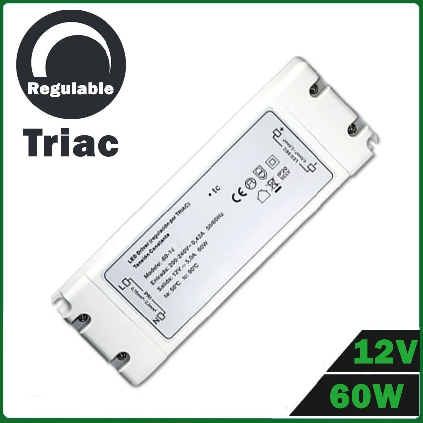 Fuente de Alimentación LED 60W 12V Regulable TRIAC con Tecnologí de Larga Duración