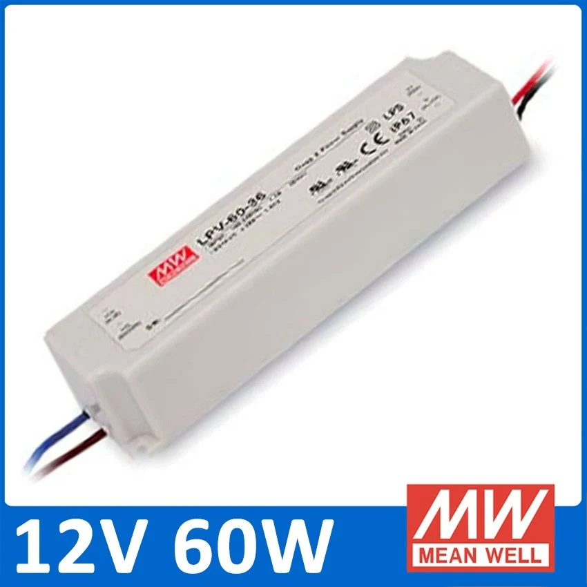 Fuente Alimentación LED Estanca 12V 60W LPV para Dispositivos de Alto Consumo