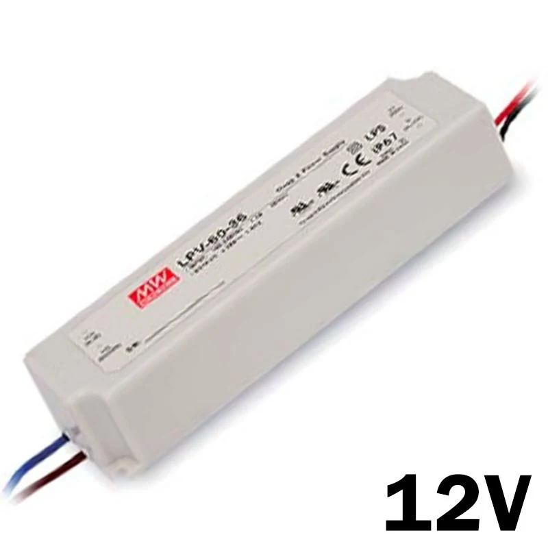 Fuente Alimentación LED Estanca 12V 60W LPV para Dispositivos de Alto Consumo