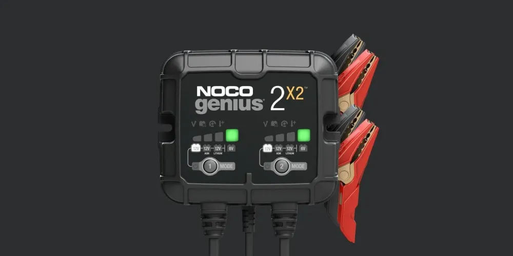 Genius 6V/12V 4-Amp Avanzado Battery Charger Battery Maintainer, and Battery Desulfator Max 30 Watts x 2 Banks NOCO GENIUS...