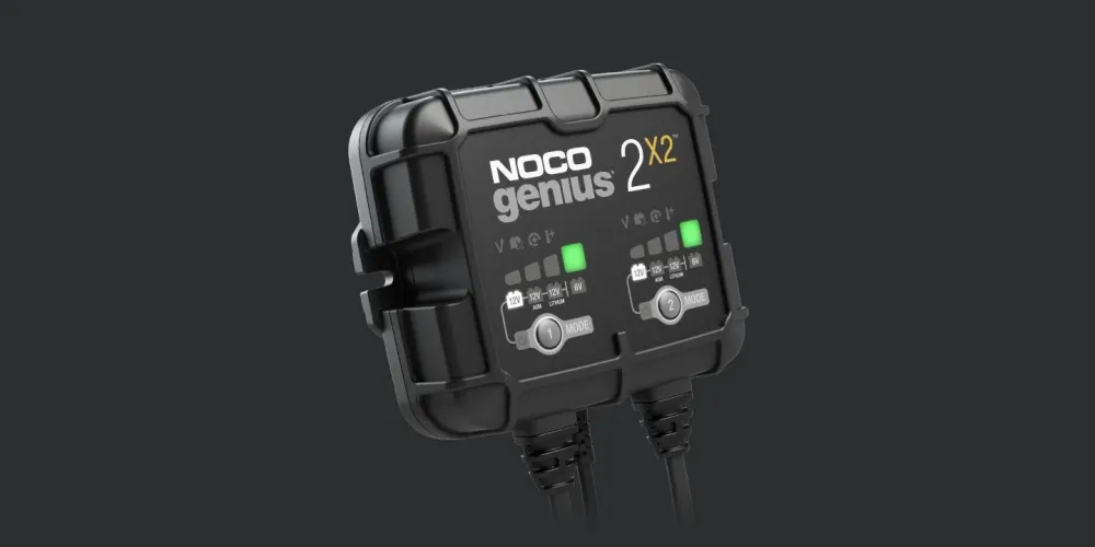 Genius 6V/12V 4-Amp Avanzado Battery Charger Battery Maintainer, and Battery Desulfator Max 30 Watts x 2 Banks NOCO GENIUS...