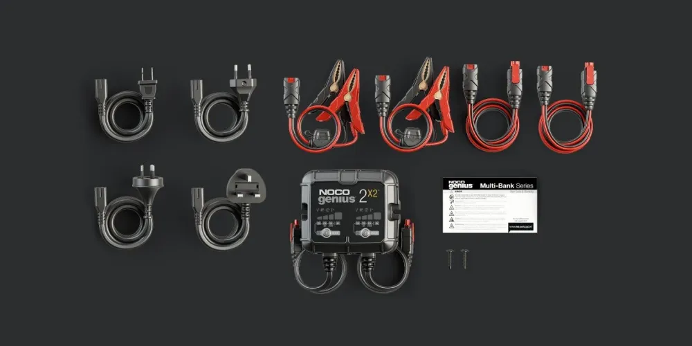 Genius 6V/12V 4-Amp Avanzado Battery Charger Battery Maintainer, and Battery Desulfator Max 30 Watts x 2 Banks NOCO GENIUS...