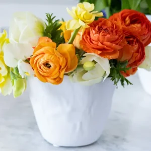 Jarrón Irregular De Porcelana Blanco Deslumbrante 12 Cm | Envío Rápido