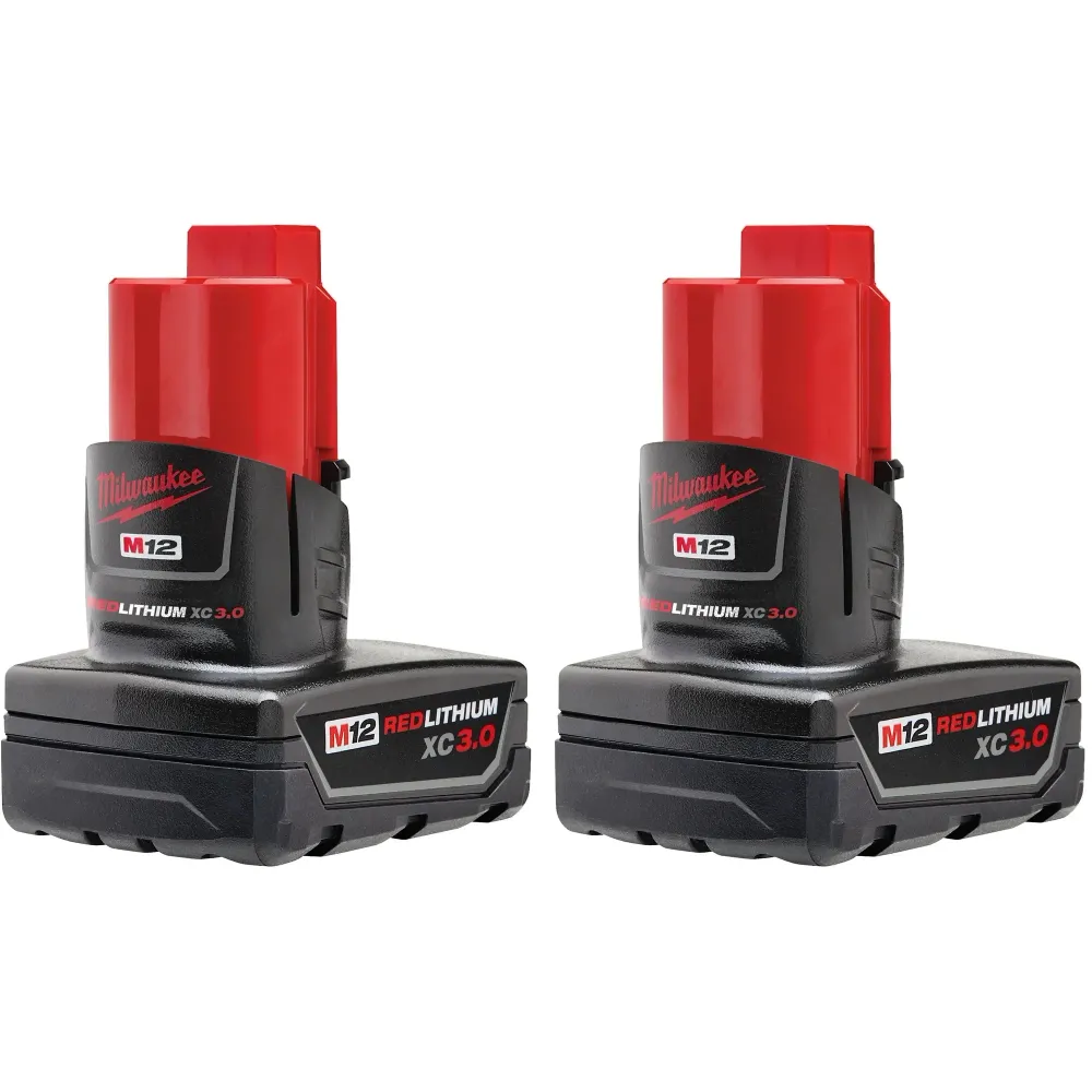 Juego De Dos Unidades De Baterí REDLITHIUM XC M12", Milwaukee 48-11-2412 con Estuche de Almacenamiento