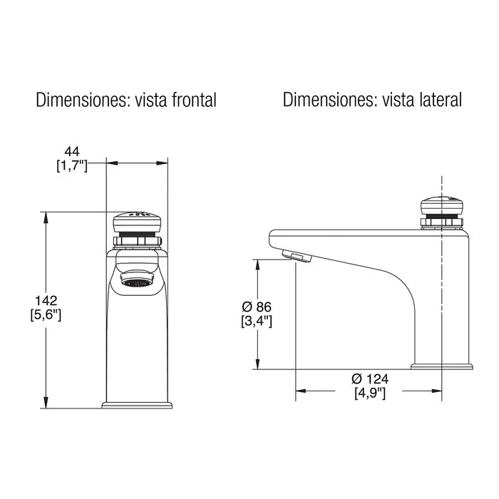 LLAVE DE LAVABO TEMPORIZADORA-TV-122 Listas para Usar