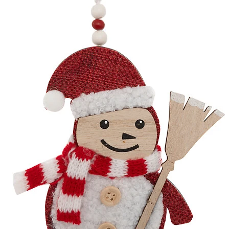 Lote de 2 figuras Papá Noel escoba madera altura 12 cm rojo y blanco