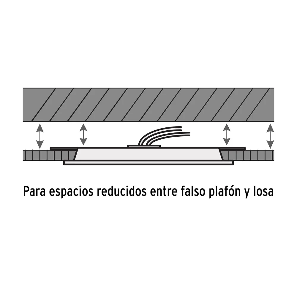 Luminario ultradelgado redondo p/empotrar 12W, luz cálida | Envío Rápido