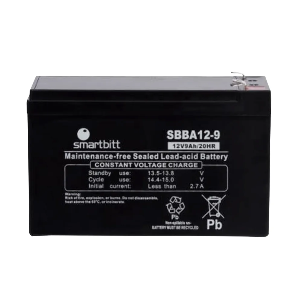 Pack de Pilas Baterí de Reemplazo, Negro, 12 V, 9 AH SMARTBITT SBBA12-9