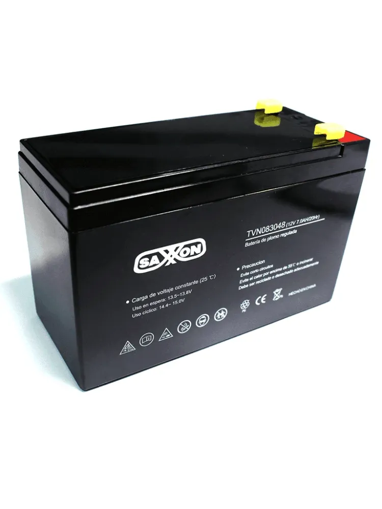 Pack de Pilas SAXXON CBAT7AH - Bateria de respaldo de 12 volts libre de mantenimiento y facil instalacion / 7 AH/ funciona...