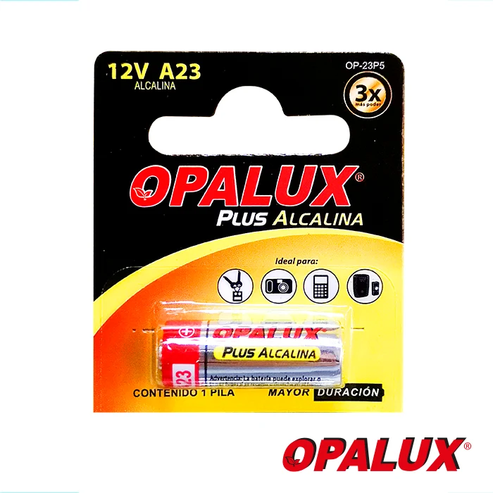 PILAS ALCALINA 12V A23 "OPALUX" ( und ) de Baja Autodescarga