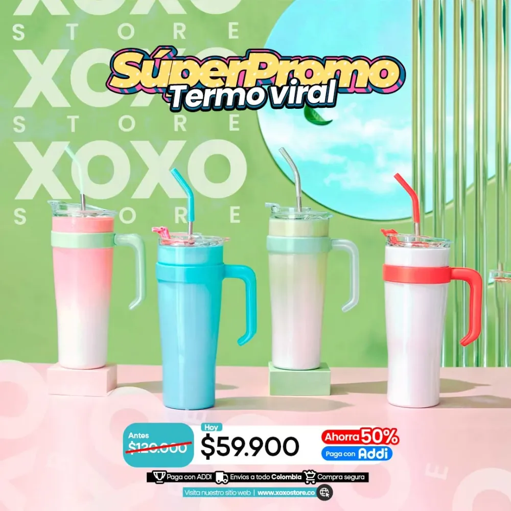 Pilas Alcalinas Termo viral color degradado 1200 ml