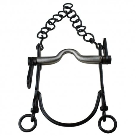 Pilas de Baterí Bocado Vaquero Emb. Inoxidable Portamozo Movible Pavonado 12,5cm 92-033PMP