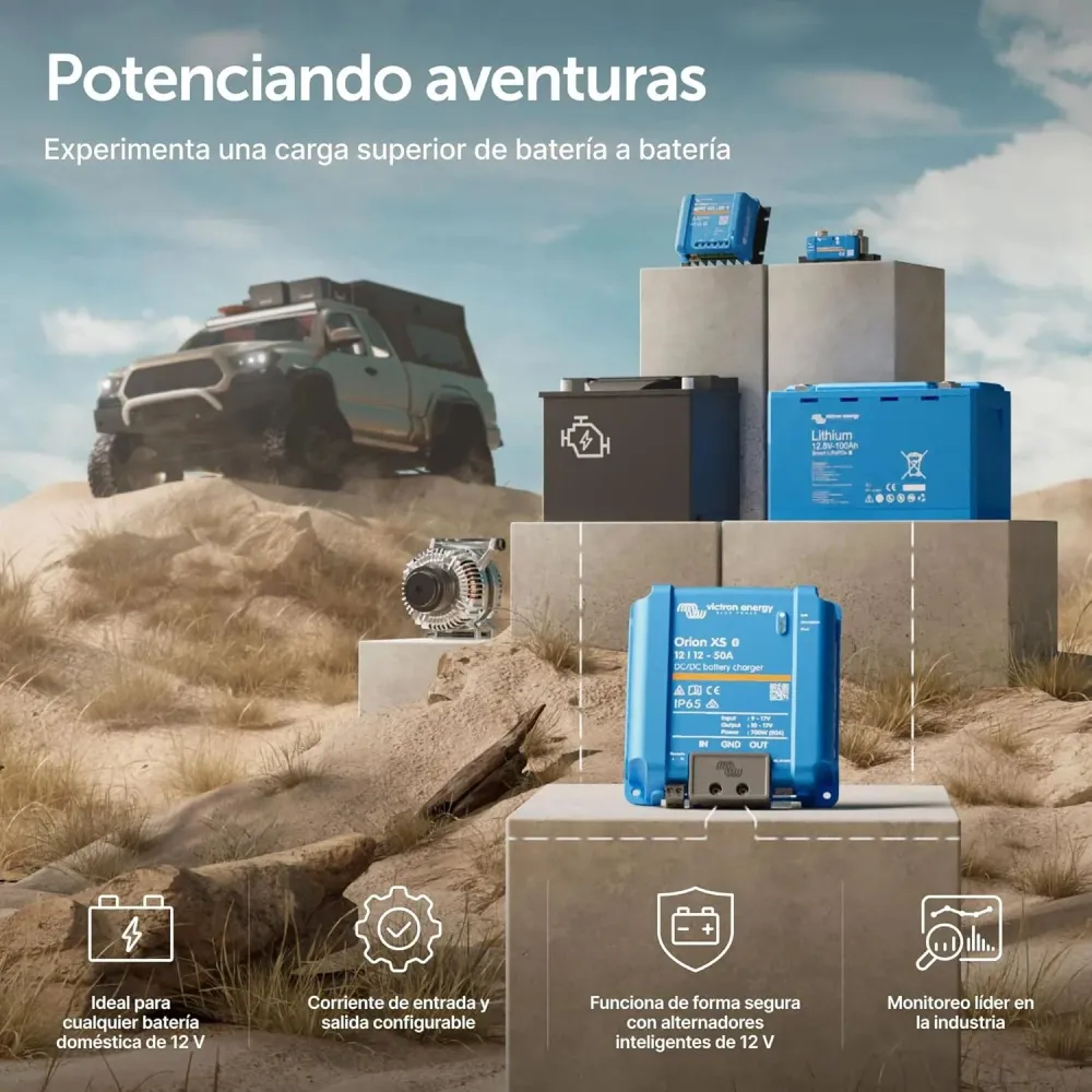 Pilas de Baterí Cargador inteligente CC/CC Victron Energy Orion XS 12/12 50A (700W)