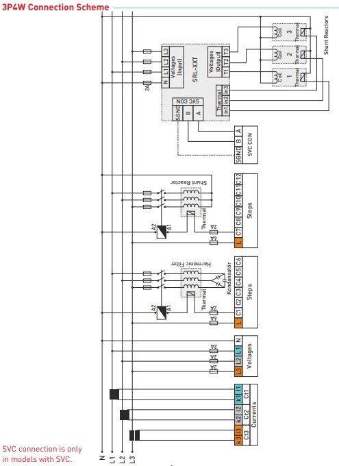 Pilas de Baterí RGT-12SVC - Controlador de potencia reactiva de 12 niveles +TCR con RS485 ModBus RTU