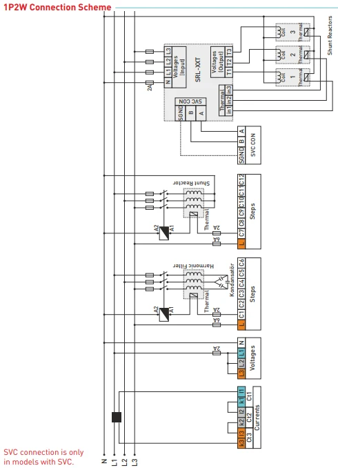 Pilas de Baterí RGT-12SVC - Controlador de potencia reactiva de 12 niveles +TCR con RS485 ModBus RTU