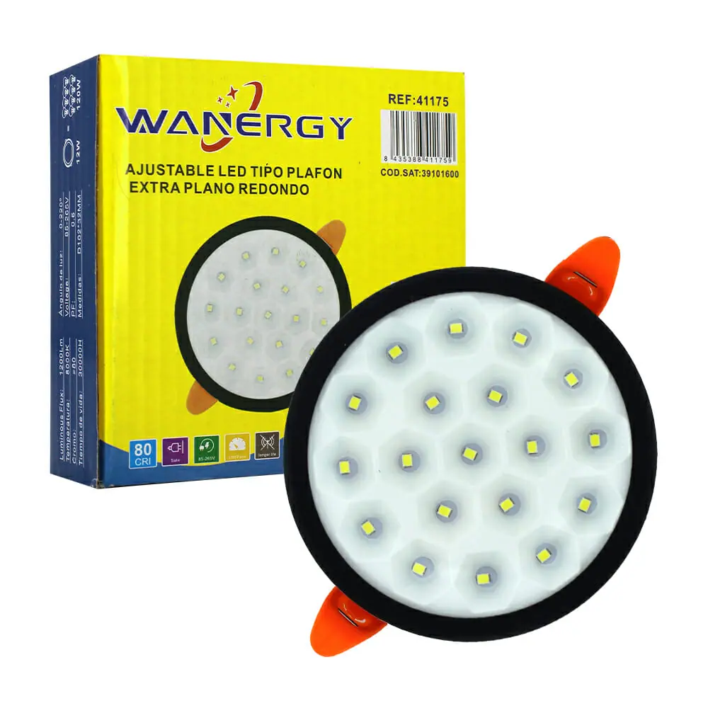 Pilas de Reloj Empotrado led 12w ajustable tipo colmena Wanergy
