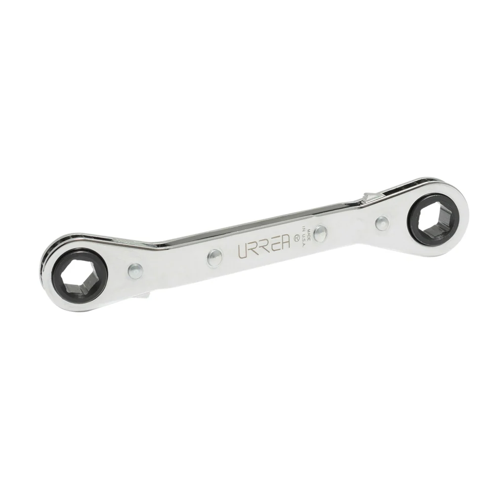 Pilas de Reloj Llave de estrías pulido espejo acodada de matraca métrica, 12 puntas, 15 x 17 mm Urrea