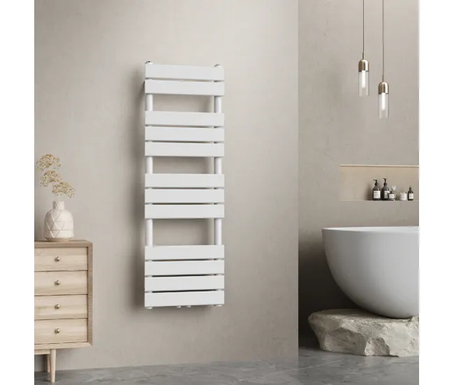 Pilas de Reloj Radiador toallero mural Voss 528 W 12 lamas acero 120x40 cm - Blanco