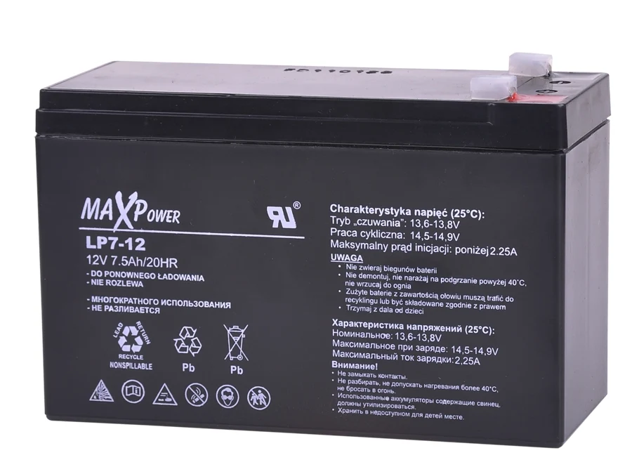 Recargables Premium Baterí de gel sin mantenimiento 12V 7Ah Rebeld Larga duración