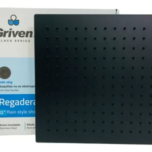 Regadera para Ducha Cuadrada de 12" Ultra Delgada en Acero Inoxidable (Negro Mate) | Envío Rápido