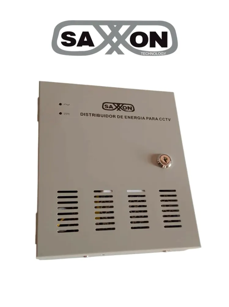 SAXXON PSU1210D9 - Fuente de Poder de 12 vcd/ 10 Amperes/ Para 9 Camaras/ 1.1 Amper por Canal/ Protección contra Sobrecarg...