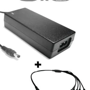SAXXON uFP12VDC41APAQ - Paquete de Fuente de Poder Regulada de 12 Vcc 4.1 Amperes + Divisor para 5 Cámaras/ Color Negro/ P...