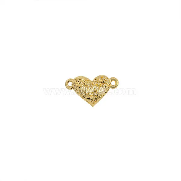 Separador Chapa Corazón Mamá 12.5x21mm Dorado Listas para Usar