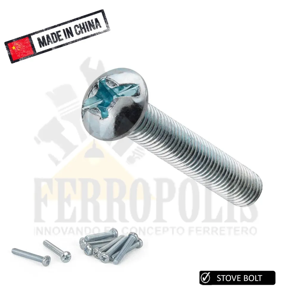 STOVE BOLT 3/16" x 1 1/4" C/T (x12PCS) con Garantí
