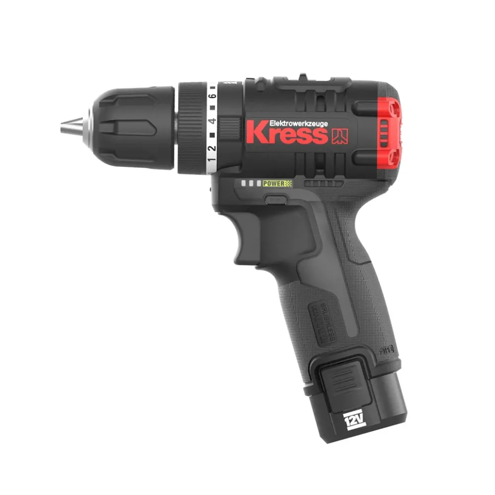 Taladro Atornillador percutor Brushless 12V 2bat 2Ah para Mandos Distancia