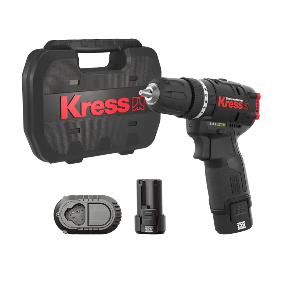 Taladro Atornillador percutor Brushless 12V 2bat 2Ah para Mandos Distancia